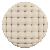 Homelegance By Top-Line Pietro Round Tufted Ottoman with Casters Beige Linen