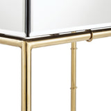 Homelegance By Top-Line Baldwin Mirrored Accent Table with Gold Finish Base GOLD Metal