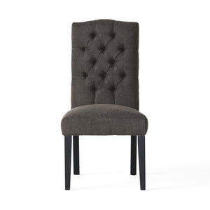 English Elm Harriet Tufted Crown Back Upholstered Dining Chairs Set of Two Formal Elegance 52322.00DGRY