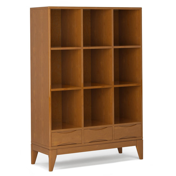 English Elm Harper Cube Storage Unit With Drawers - Versatile Mid-Century Modern Design In Teak Brown Finish B136P158713