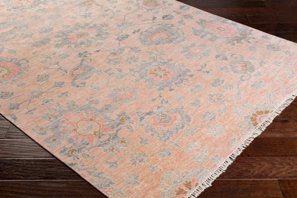 Surya Gorgeous Ggs-1003 2' X 3' Hand-knotted Viscose Rug With Fringe – Elevate Your Home Decor Today! Dusty Pink Viscose Ggs1005-312