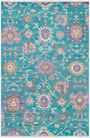 Surya Gorgeous Ggs-1003 2' X 3' Hand-knotted Viscose Rug With Fringe – Elevate Your Home Decor Today! Teal Viscose Ggs1007-69