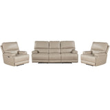 Parker House Whitman - Verona Linen - Powered By Freemotion Power Reclining Sofa And Two Recliners Beige Top Grain Leather With Match (X) Mwhi-311ph-p25-vli