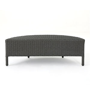 English Elm Christopher Knight Home® - PT LIMON Coffee Table – Stylish Faux Rattan & Iron Frame, No Assembly, 270 lb Capacity, Modern Low Profile Table Grey 54787.00GRY