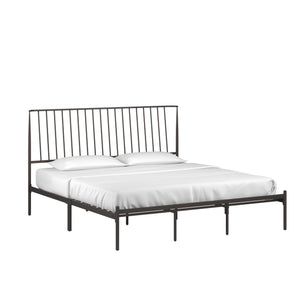 Homelegance By Top-Line Dante Metal Platform Bed with Curved Metal Headboard Dark Bronze Metal