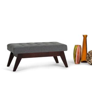 English Elm Draper - Stylish Mid-Century Tufted Ottoman Bench In Slate Grey For Versatile Home Decor Use B136P158192