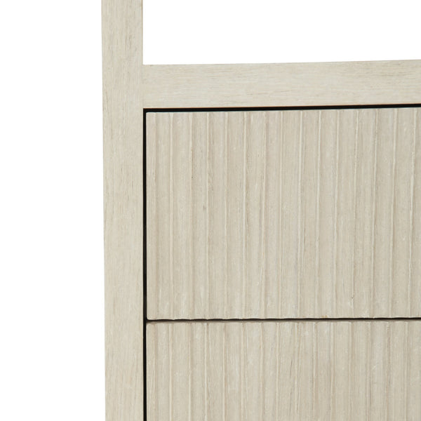 Bernhardt Bernhardt East Hampton Nightstand With Cerused Linen Finish, Aged Silver Pulls & Versatile Storage 395229
