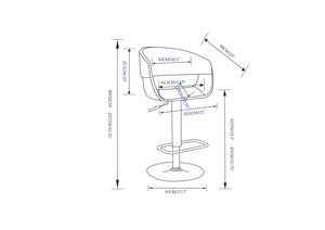 English Elm Lowell - Mid-Century Modern Adjustable Swivel Bar Stool In White Vegan Leather & Chrome Base B136P158835