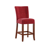 Homelegance By Top-Line Harmonn Classic Upholstered High Back Counter Height Chairs (Set of 2) Red Rubberwood