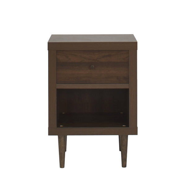 English Elm Christopher Knight Home® - 1-Drawer Nightstand - Compact Modern Design, Faux-Wood Finish, Easy Assembly, Perfect For Small Spaces 72036.00WALN