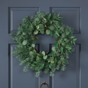 Christopher Knight Home® - Noble House - Loveren 24.5" Eucalyptus and Fir Artificial Wreath, Green