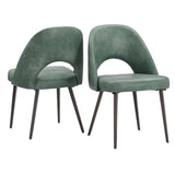 Homelegance By Top-Line Amala Upholstered Dining Chairs (Set of 2) Green Engineered Wood