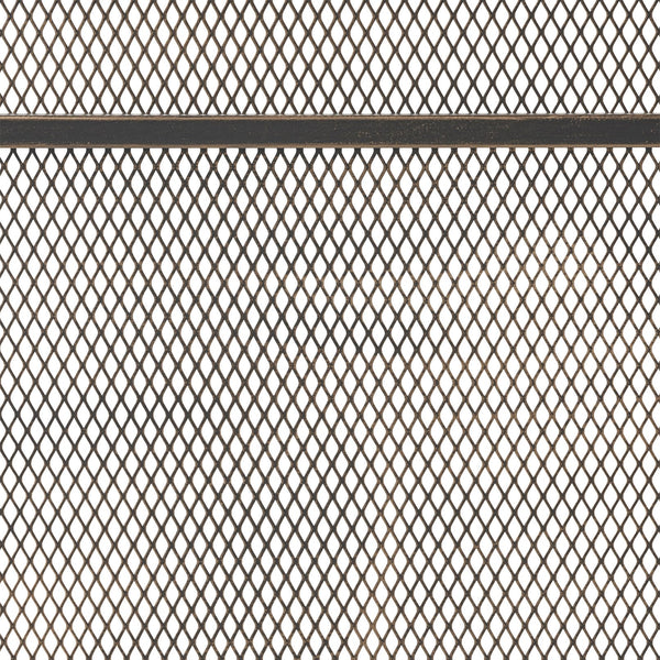 English Elm Christopher Knight Home® - FIRE Screen Black & Gold Iron Fireplace Guard — Decorative Mesh Safety Shield 42.75x33.25x3 in 65183.00BBGLD