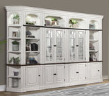 Provence 6 Piece Modular Glass Bookcase Library Wall