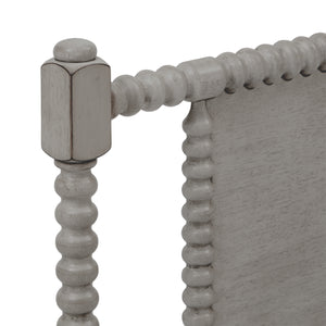 Homelegance By Top-Line Remi Antique Finish Beaded Wood Platform Bed Grey Rubberwood