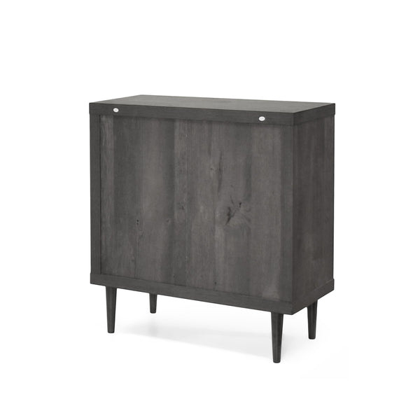 English Elm Christopher Knight Home® - NORDIC Mid-Century 3-Drawer Chest with Faux Wood Finish, Rubberwood Legs and Sleek Storage Appeal Grey 71144.00GRY