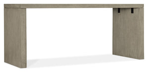 Hooker Furniture Linville Minimalist 60" Oak Desk In Smoked Mink Finish — Fully Finished Sides, Spacious Work Surface 6150-10952-85