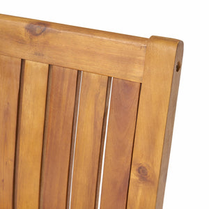 English Elm Christopher Knight Home® - WILSON Acacia Wood Dining Chairs Set of 2 in Teak – Rustic Slat-Back Outdoor/Indoor Seating, Durable Finish 61717.00TEA