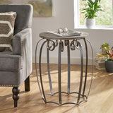 Christopher Knight Home® - Noble House - Wiers Modern Industrial Handcrafted Mango Wood Side Table, Gray and Black