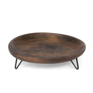 Wooden Round Footed Serivng Tray EAW36097 Park Hill