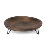 Wooden Round Footed Serivng Tray