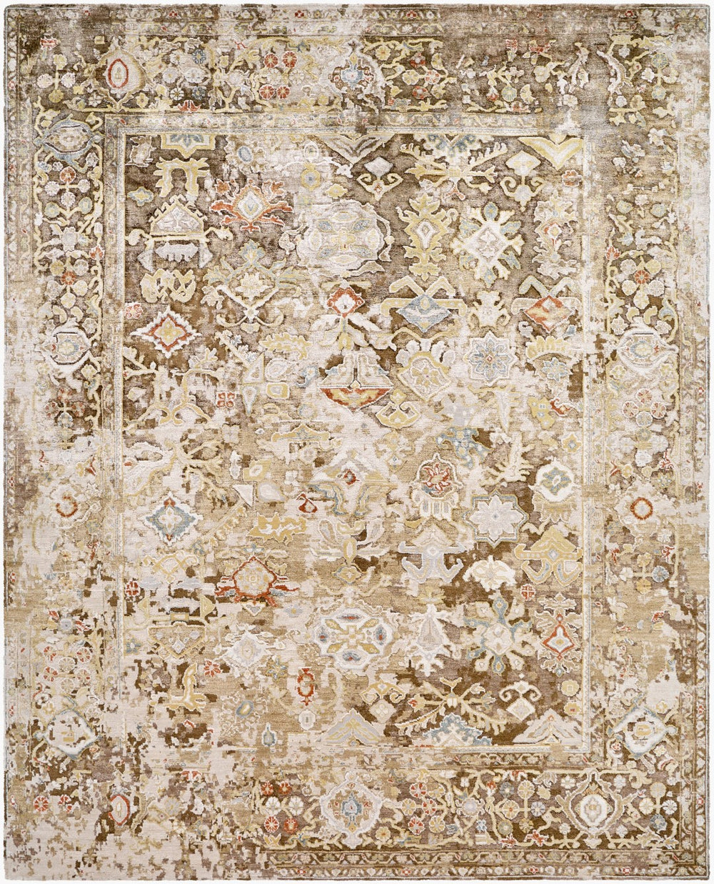 Surya Ghordes 10' X 14' Handmade Viscose Rug - Timeless Elegance, Durable Low Pile, Perfect For High Traffic Areas Olive Viscose Ghr2301-1014