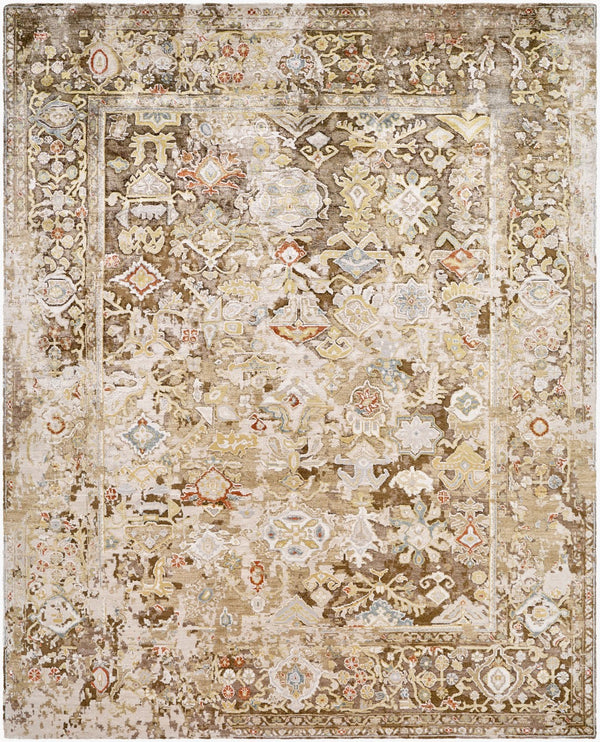 Surya Ghordes 10' X 14' Handmade Viscose Rug - Timeless Elegance, Durable Low Pile, Perfect For High Traffic Areas Olive Viscose Ghr2301-1014