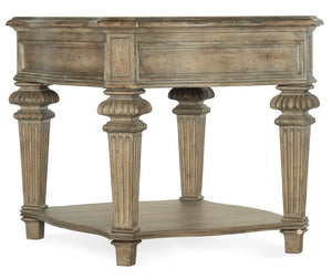 Hooker Furniture Castella Old World End Table With Drawer & Shelf, Antique Slate Finish, Distressed Resort Charm 5878-80113-80