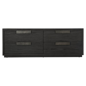 Bernhardt Bernhardt Keali Dresser With Ebonized Pine, Geometric Plinth Base, 4 Drawers & Cast-Aluminum Pulls 309054