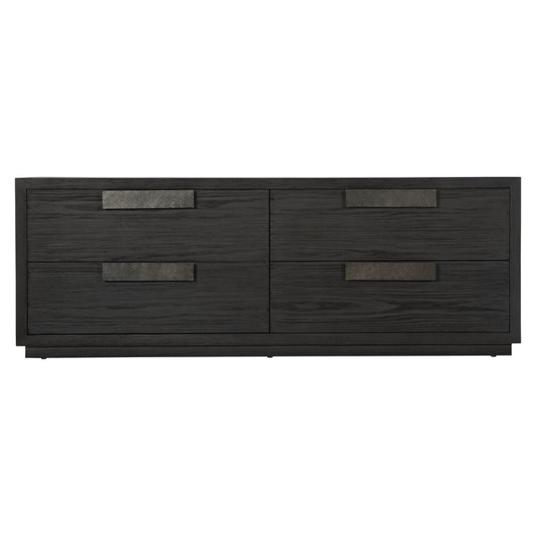 Bernhardt Bernhardt Keali Dresser With Ebonized Pine, Geometric Plinth Base, 4 Drawers & Cast-Aluminum Pulls 309054