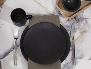 Lenox LX Collective Black 12-Piece Dinnerware Set White, BLACK PORCELAIN 895250