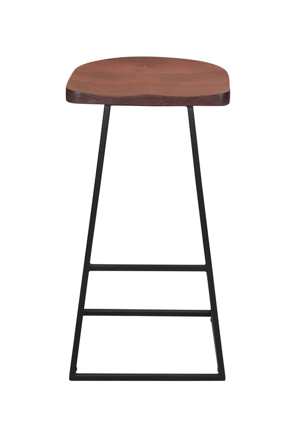 Porter Designs Clement Solid Acacia Wood Bar Stool With Sleek Design And Comfortable Scooped Seat Brown Wood 07-196-11-2099