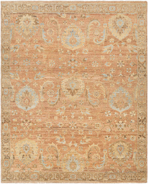 Ghazni GHZ-2300 9' x 12' Handmade Rug GHZ2300-912  Burnt Orange, Light Brown, Mauve, Tan, Charcoal, Light Blue Surya