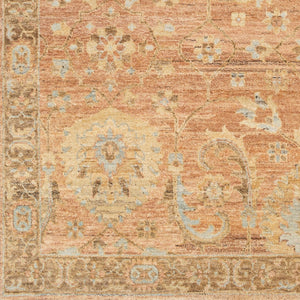 Surya Ghazni Ghz-2300 Handmade 2' X 3' Premium Wool Rug - Elegant Low Pile, Fringe Detail, Timeless Charm Burnt Orange Wool Ghz2300-23