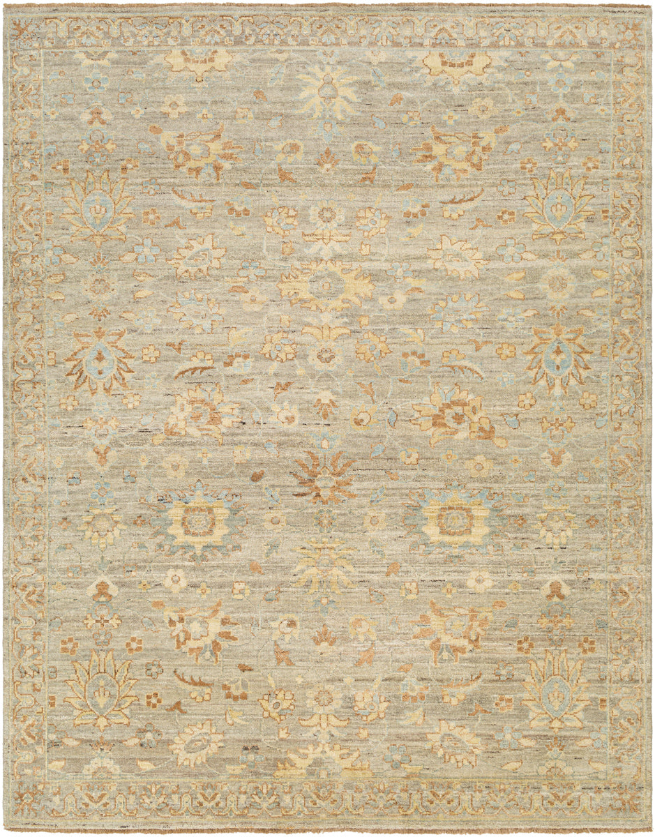 Ghazni GHZ-2302 9' x 12' Handmade Rug GHZ2302-912  Tan, Dark Blue, Light Blue, Gray, Cream, Ivory Surya