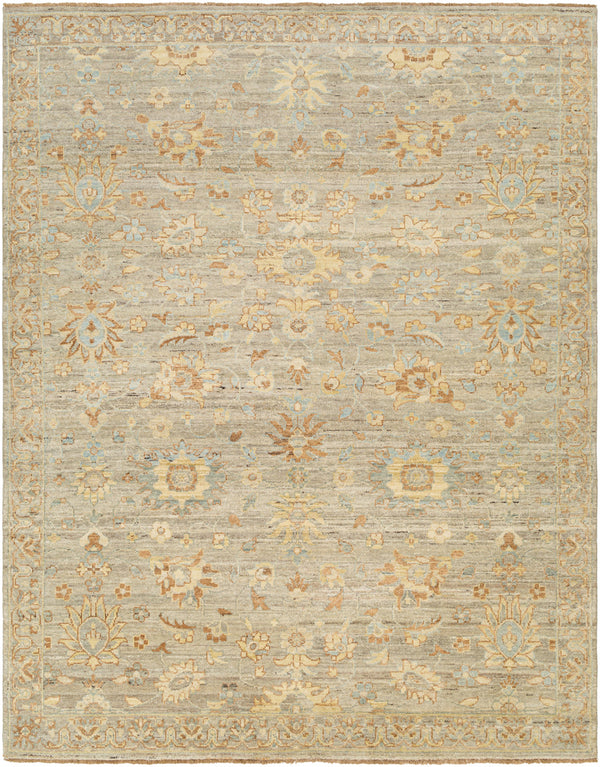 Ghazni GHZ-2302 9' x 12' Handmade Rug GHZ2302-912  Tan, Dark Blue, Light Blue, Gray, Cream, Ivory Surya