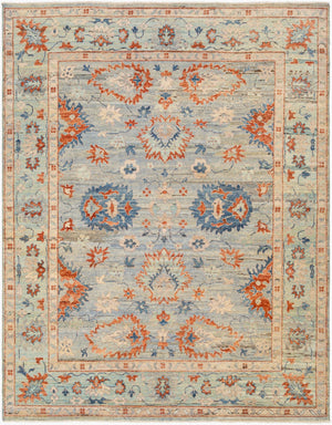 Surya Ghazni Ghz-2300 Handmade 2' X 3' Premium Wool Rug - Elegant Low Pile, Fringe Detail, Timeless Charm Denim Wool Ghz2305-23