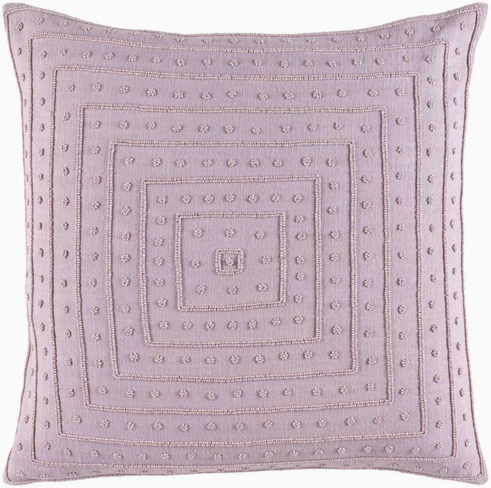 Surya Gisele 22"L X 22"W Cozy Cotton Accent Pillow - Perfect For Cottage Charm & Home Decor Style! Lavender Cotton Gi001-2222p