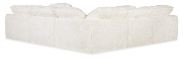 Hooker Furniture Barefoot Oversized 4-Seat L-Shaped Sectional In Plush Yakety Yak Fabric — Cozy, Modular, Family-Ready (98) 125.00 L x 125.00W x 24.75H SS410-5PC-410