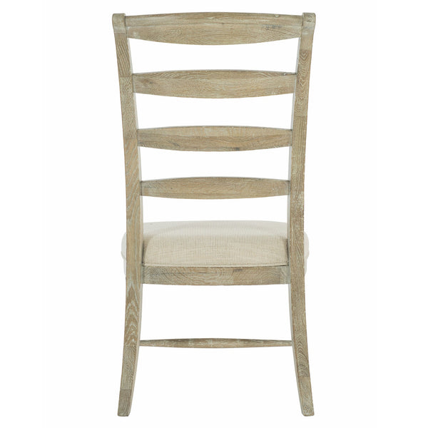 Bernhardt Bernhardt Rustic Patina Ladderback Side Chair Sand Finish — Cerused White Oak, Upholstered Slip Seat, Distressed Elegance 387555