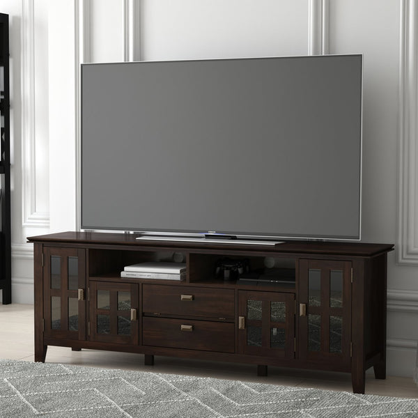 English Elm Artisan 72" Tv Media Stand - Handcrafted Solid Wood With Vintage Charm & Ample Storage For Tvs Up To 80" B136P158427