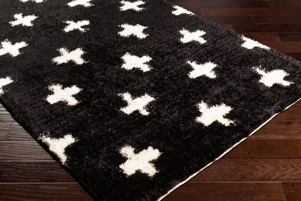 Surya Gibraltar 2' X 3' Hand-tufted High Pile Rug - Modern Elegance, Affordable Luxury For Your Home Decor Black Polyester Gib2303-23