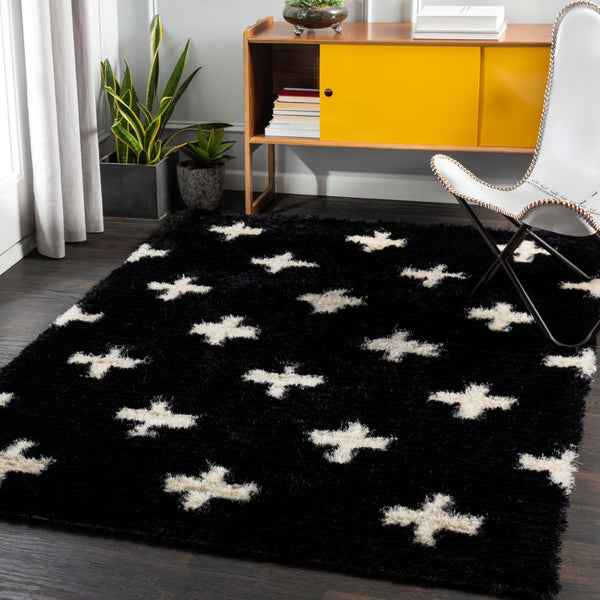 Surya Gibraltar 2' X 3' Hand-tufted High Pile Rug - Modern Elegance, Affordable Luxury For Your Home Decor Black Polyester Gib2303-23