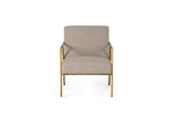 VIG Furniture Modrest Gibbons - Modern Beige Linen + Forged Gold Accent Chair VGMY-2721-BGE