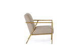 VIG Furniture Modrest Gibbons - Modern Beige Linen + Forged Gold Accent Chair VGMY-2721-BGE