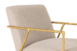 VIG Furniture Modrest Gibbons - Modern Beige Linen + Forged Gold Accent Chair VGMY-2721-BGE