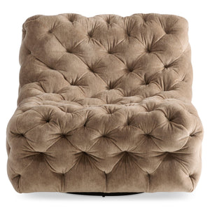 Bernhardt Bernhardt Rigby Fabric Swivel Chair With Buttonless Diamond Tufting, Armless Modern Comfort B360SO