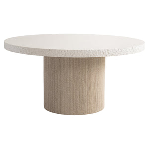 Bernhardt Bernhardt Kiona Dining Table — Sculptural Crema Faux-Stone Top With Rope-Wrapped Sandbar Pedestal, Durable Elegance K1806