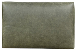 Hooker Furniture Camille Upholstered Ottoman In Siena Moss Leather & Potenza Graphite Fabric, Dark Tapered Legs, Versatile Seating CC237-OT-026