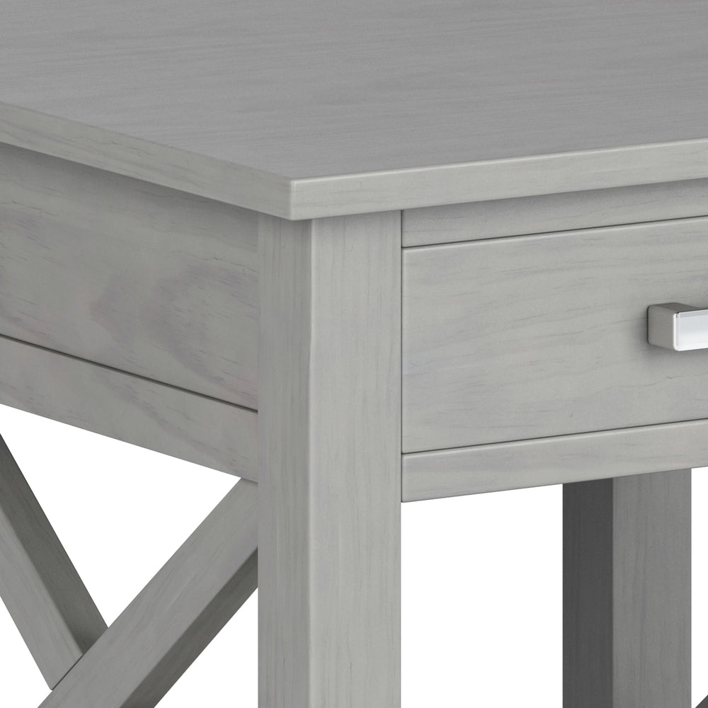 English Elm Kitchener Fog Grey End Table - Handcrafted Solid Wood With Storage, Modern Farmhouse Charm & Style B136P158761